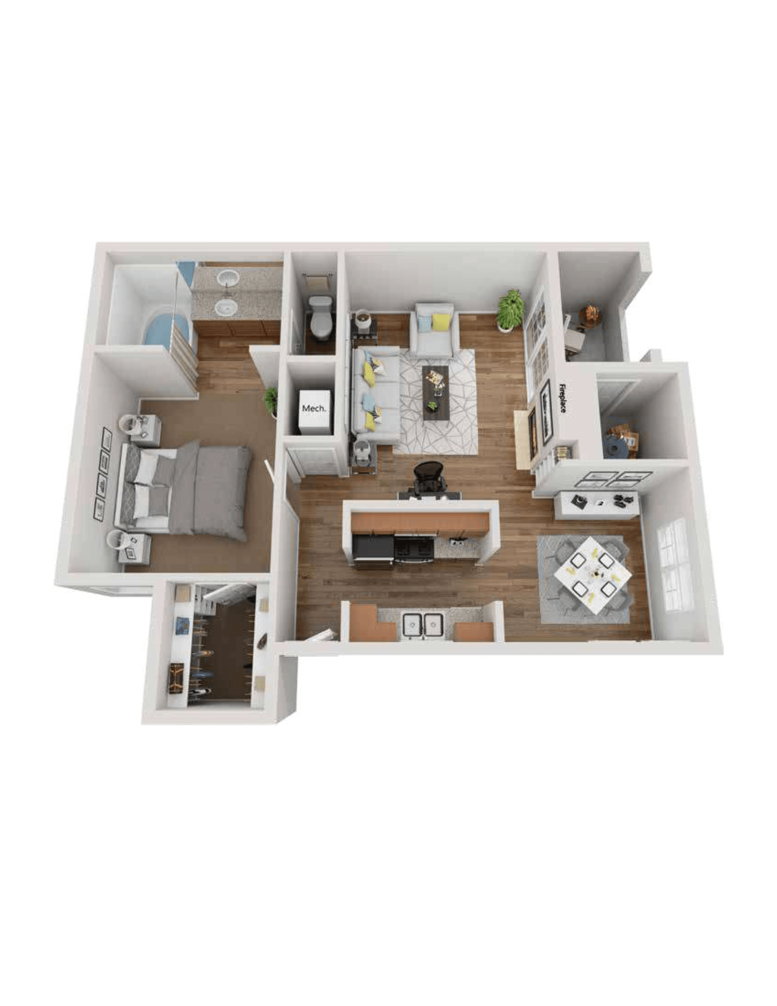 1-Bedroom floor plan